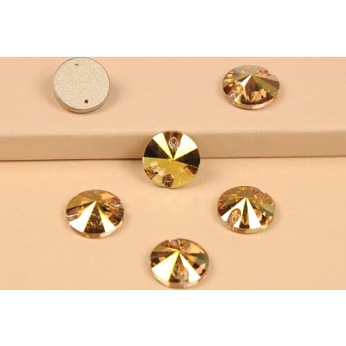 Sparkly Sew On Rhinestones Sunshine Gold Shiny Strass Sew On Rhinestone Sew On Stones Spacer buttons for DIY Garment Jewelry