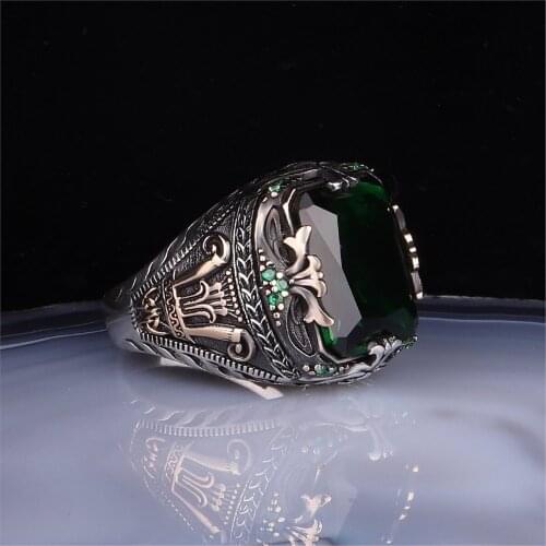 Green Zircon 925 Sterling 925 K Silver Ring