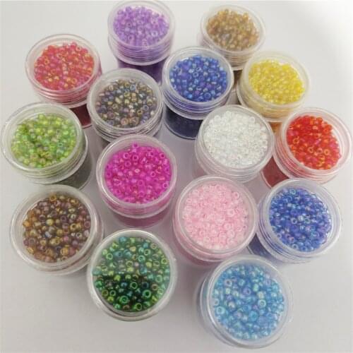 1 box 2mm 15 color Round Crystal Glass Beads Round Beads For needlework & Jewelry Making
