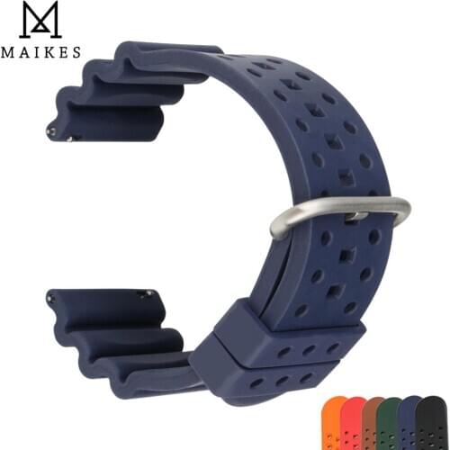 MAIKES High Quality Fluorine Rubber watch strap 22mm 24mm Quick Release Sport Watch Band Suitable For Each Brand Watches Strap