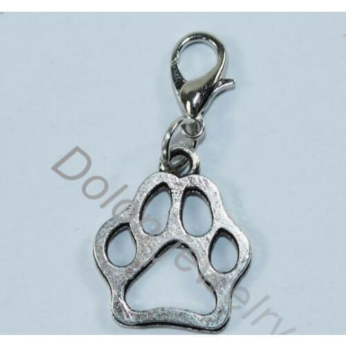 Bear Craw Dog or Cat Paw Charm with Lobster Clasp Fit for Paw Print Necklace or Bracelet Jewelry