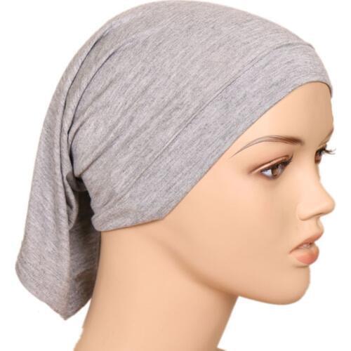 Fashion Muslim Headscarf Women Hijab Caps Hat Cap Cotton Under Scarf Bone Bonnet Neck Cover Solid Color Muslim Scarf Wholesale