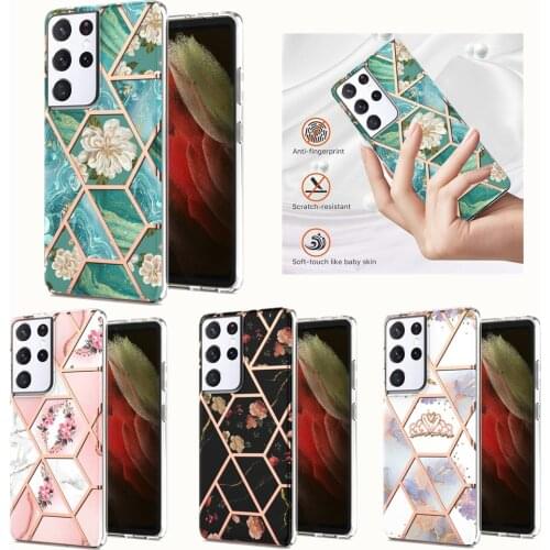 Marble Stitching Shockproof Phone Case For Samsung Galaxy S20 FE 4G S20 Fan Edition S20 Lite S21+ 5G S21 Plus Note 20 Back Cover