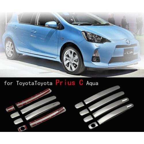 Car door handle cover stainless steel Chrome decorative sticker For Toyota Prius C Aqua