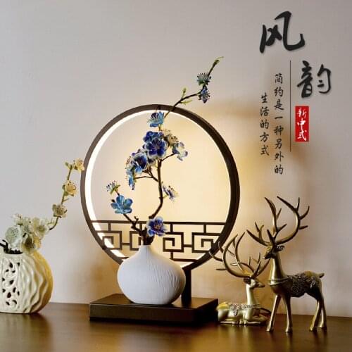 New Chinese style desk lamp bedroom bedside table lamp modern contracted creative decoration home remote control desk lamp