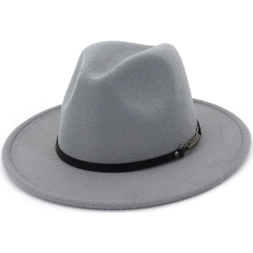 New Classic British Fedora Hat Men Women Imitation Woolen Winter Felt Hats Fashion Jazz Hat Chapeau Wholesale 56-58CM