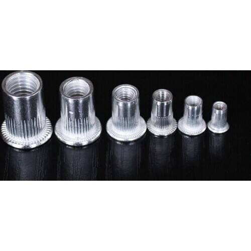 New 300PCS 6 kinds M3 M4 M5 M6 M8 M10 Aluminum Flat Head Rivet Nuts Set Nuts Insert Riveting Multi Sized Rivet Nuts Collocation