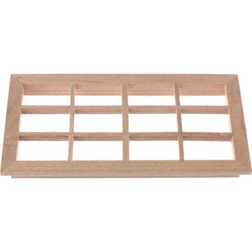 New 1:12 Dollhouse Wooden Window Frame Miniature Doll House Furniture Toys