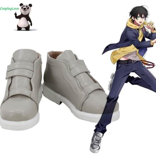 CosplayLove DRB Hypnosis Mic Division Rap Battle Yamada Saburo Gray Cosplay Shoes Cosplay Long Boots Leather Custom Made