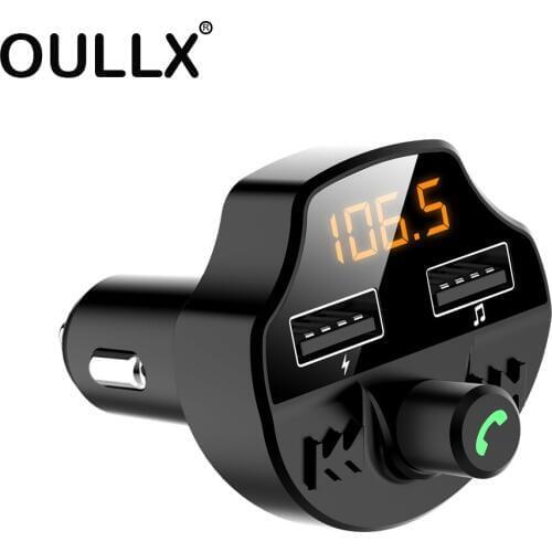 OULLX Car FM Mp3 Player Bluetooth 5.0 Power-Off Memory T66 Dual USB Car Charger For 12-24v Car Support Noise Reduction TF Card