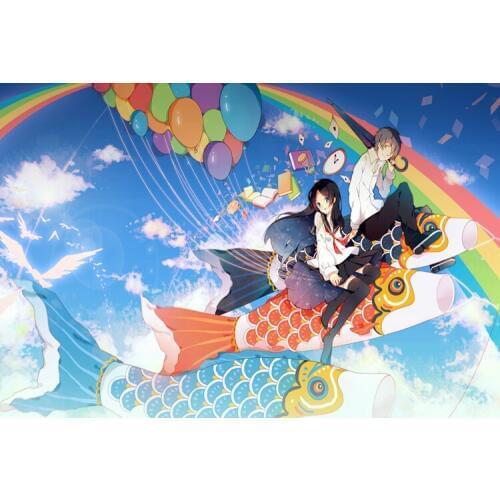 Couple flying fish The wooden puzzle 1000 pieces ersion jigsaw puzzle white card adult childrens educational toys