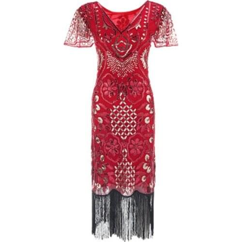 1920s Flapper Roaring Plus Size 20s Great Gatsby Fringed Sequin Beaded Dress and Embellished Art Deco Dress XXXL