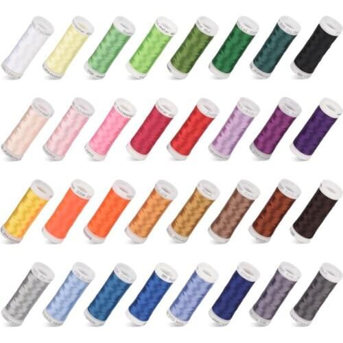 SIMTHREAD 300M/Spool 32 Brother Colors Polyester Embroidery Machine Bobbins Thread 40WT