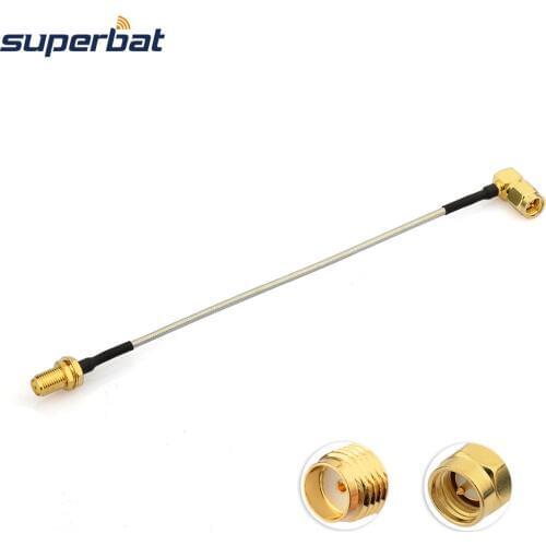 Superbat SMA BulkHead Jack to SMA Right Angle Plug Pigtail Cable RG405 10cm Antenna Feeder Cable Assembly