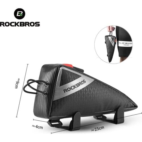 ROCKBROS Triangle Bag Portable Water Repellent MTB Bicycle Bag Ultralight Mini Size Top Front Tube Frame Road Bike Bag Pannier