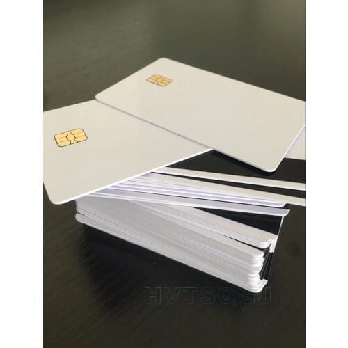 50pcs/lot Free shipping sle4442 chip card contact smart blank magnetic card