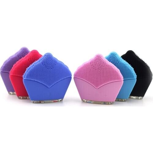 USB Rechargeable Silicone Face Clean Brush Sonic Facial Massager Electric Pore Cleaner Face Washing Machine Waterproof 1 Piece
