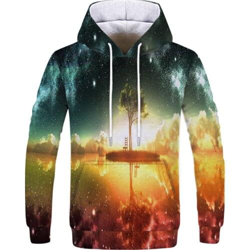 Spring/summer/autumn fashion new style Jiangnan beauty 3D printing pattern mens cool casual hoodie sweater