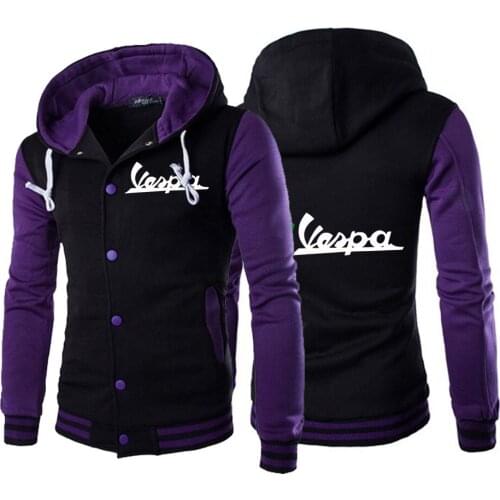 Vespa Logo 2021 Autumn Mens Motors Jackets Designer Hoodie Uniform Casual Unisex Baseball Coat Sport Cotton Sweatshirts