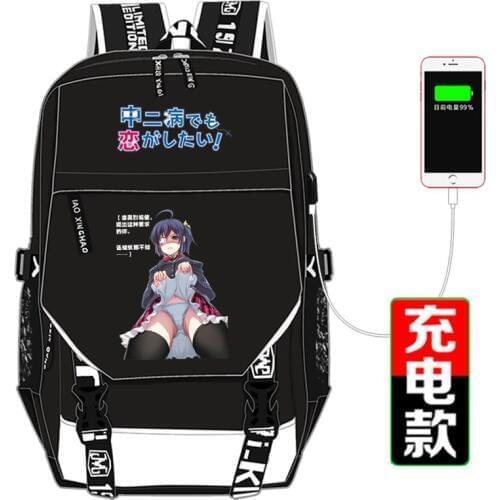 Chuunibyou Demo Koi Ga Shitai Anime Prinitng Backpack Takanashi Rikka Cosplay Women Backpack Canvas School Bags Laptop Backpack