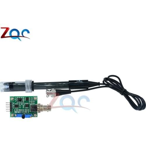 Liquid PH 0-14 Value Detection Regulator Sensor Module Monitoring Control Board Meter Tester + BNC PH Electrode Probe Controller