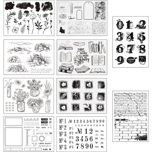 1PC Multi Pattern Vintage Transparent Rubber Stamp For DIY Hand Account Craft Scrapbooking Journal Decoration