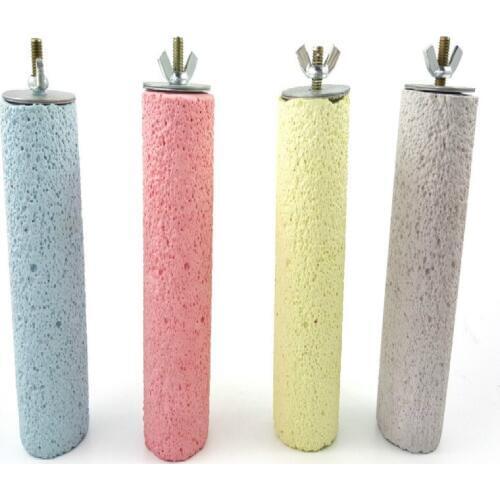 Bird Parrot Perch Stand Holder Color Emery Silica Sand Standing Stick Grinding Claws Stick Pet Cage Platform Accessories Toy 4pc