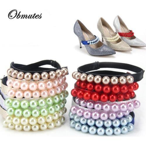 50 Pair Women Pearl Bands Shoelace Belts, Princess Shoe Accessory Decoration Straps for Sandal , Shoes Lace for Loose Shoes