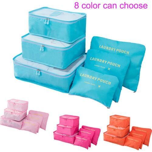 6 PCs/Set Travel Storage Bag Clothes Tidy Pouch Luggage Organizer Portable Container Waterproof Storage Case