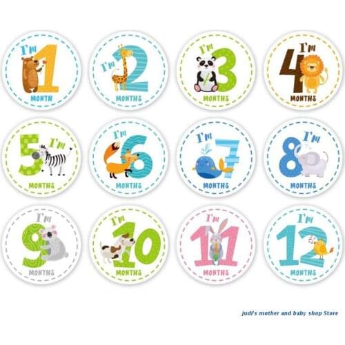 67JC Baby Monthly Sticker Baby Belly Stickers Milestone Monthly Age Sticker Unisex