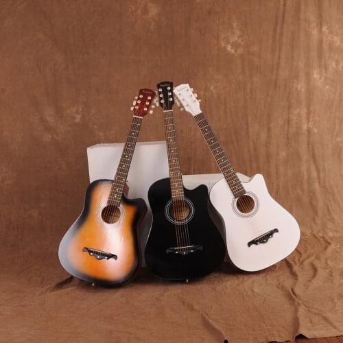 41/38 inch Acoustic Guitar for Beginners Guitar Sets with Capo Picks 6 Strings Guitar Basswood Musical Instruments AGT16A