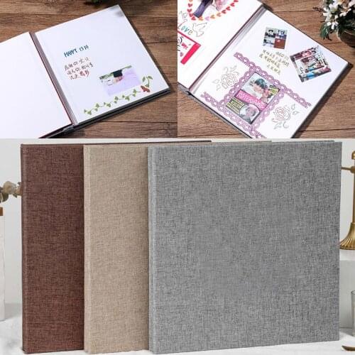 16 Inch Linen DIY Photo Album Large Capacity Memory Books Scrapbooking Picture Sticky Albums Wedding Birthday Childrens Gift