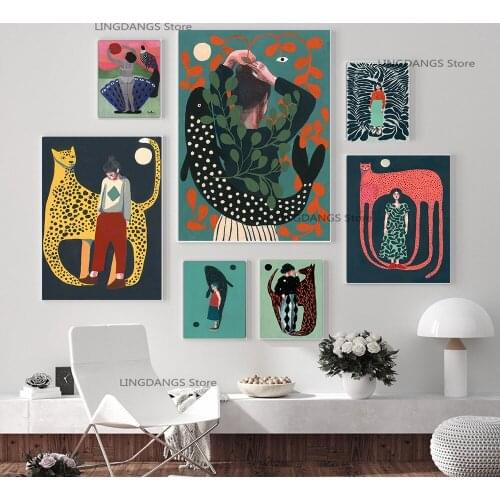 5d Diy Diamond Painting Illustration Woman Fish Plants And Animal Landscape Diamond Mosaic Cross Stitch Kits Art Home Decor Gift