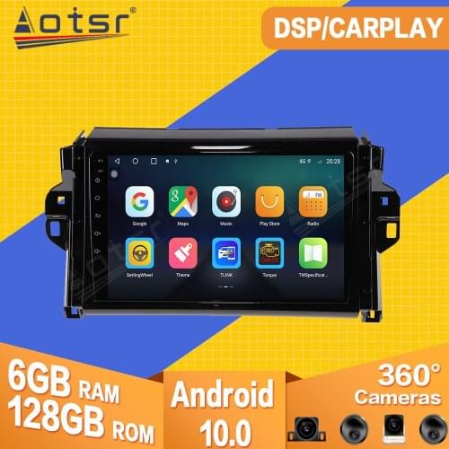 6+128GB For Toyota Hilux 2015 2016 2017 2018 Android Car Tape Radio Recorder Video Player Navi GPS Carplay Multimedia Head Unit