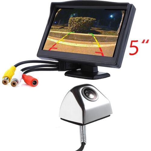 5 inch LCD car minitor+car reverse rear view camera 3 colors for sony ccd camera for Skoda VW BMW Toyota Nisssan Mazda etc
