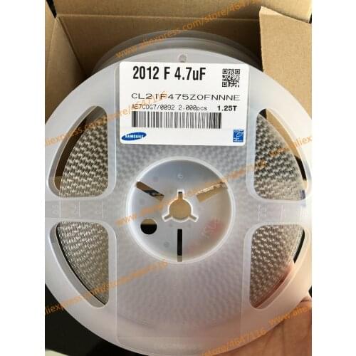 Free Shipping 2000PCS/plates NEW 0805 475 2012 F 2.2UF 225K 4.7UF 22UF 226M 1UF 102K CL21F475ZOFNNNE 10V 1.25T SMD