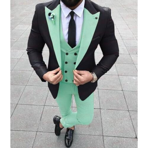 Brand Designer Army Green Wedding Prom Suits for Men Custom Slim Fit Jacket Groom Best Man Tuxedo Blazer Vest Pants 3 Piece Set