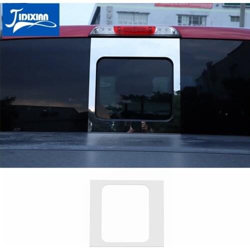 JIDIXIAN Car Rear Center Window Middle Decoration Cover Trim Stickers for Ford F150 Raptor 2015-2021 Chrome Accessories