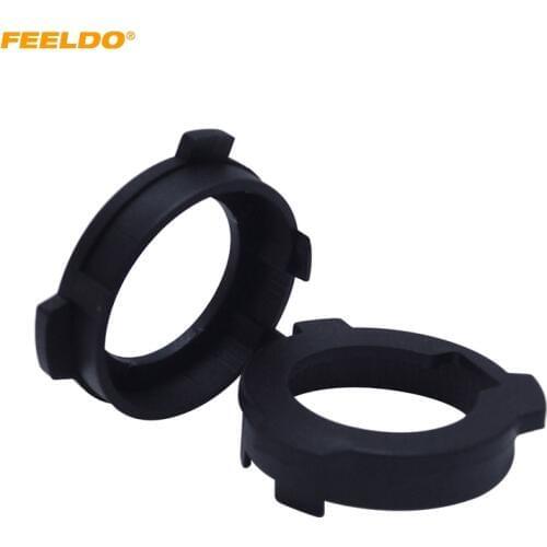 FEELDO 2Pcs Auto LED Headlight H7 Sokets Adaptor Holder For Volkswagen Polo Skoda Octavia MG Adapter Lamp Base #AM5534