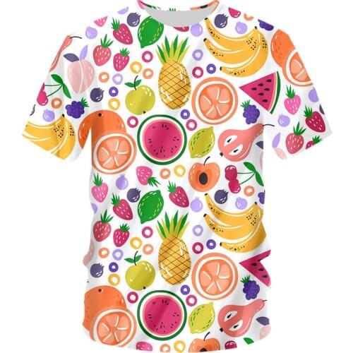 IFPD 3D Colorful Fruit Print Shirt Mens O-neck T Shirts Summer Short Sleeve Hip Hop Harajuku Oversized T Shirt Men Dropshipping