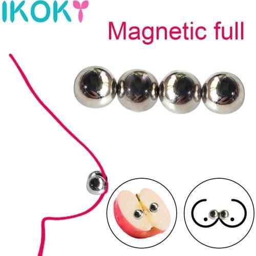 IKOKY 1/2 pair Magnetic Orbs Nipple Clamps Strong Labias Clip Clitoris Stimulator Sex Shop Ultra Powerful Sex Toys For Women