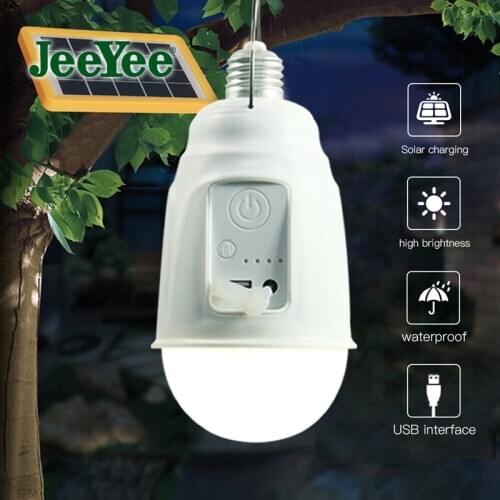 JeeYee Brand Solar Led Light Outdoor Portable Led Lamp Rechargeable LED Bulb Lamp Solar Charge Emergency Night Camping Light
