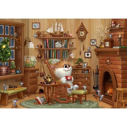 Cat square/Round Diamond Painting Cross Stitch Diamond Mosaic 5d Diamond crystal Embroidered Animal Picture for Kids Gifts l354