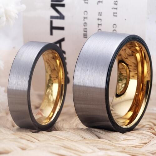 Couple Anniversary Gift Rings 6mm 10mm Tungsten Rings for Men Women Brushed Wedding Bands Ring Matte Finished Comfort Fit