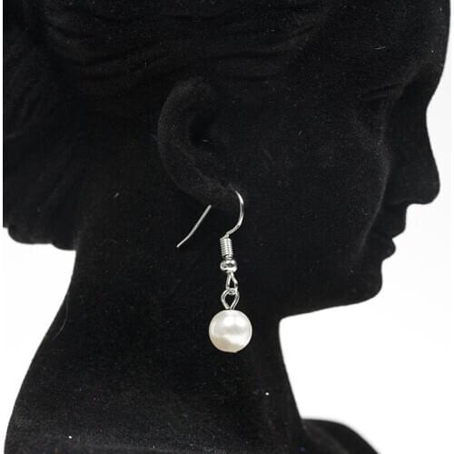 Korean Women Fashion Handmade Imitation Jewelry Beaded Earrings Simple Bracelet Set Three-piece Wedding Jewelry Necklace V6E3