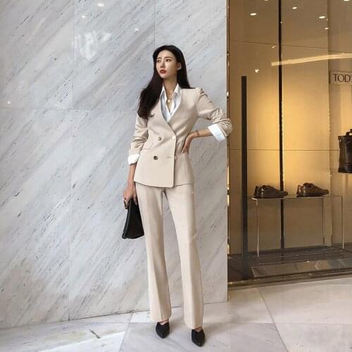 Spring and Autumn Womens Office Suit V-Neck Green Two-Piece Sets Female Blazer Girly Elegant Temperament Pantsuit Setup Ladies