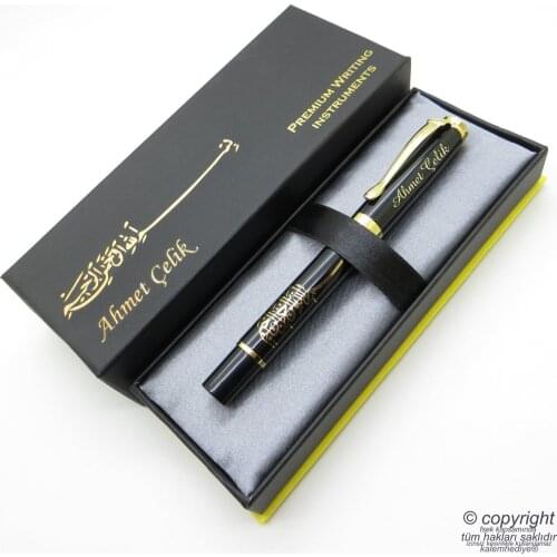 Wings F10 Basmala Enamel Six Glitter Embroidered Roller Pen | İsme Special Pen | Gift Pen