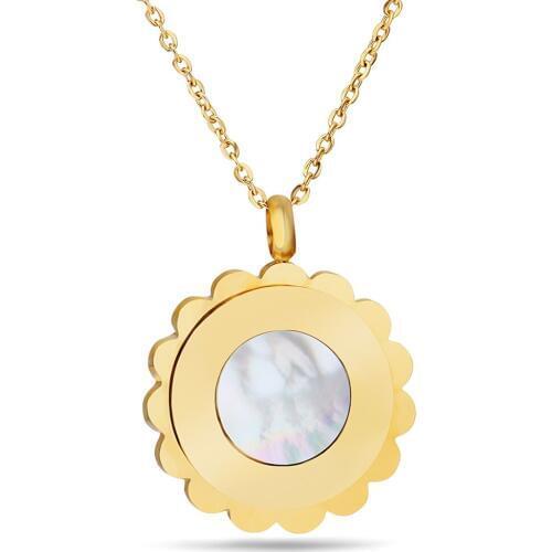 Sun Flower Pendant Fashion gold Stainless Steel necklace with chain elegant women necklaces