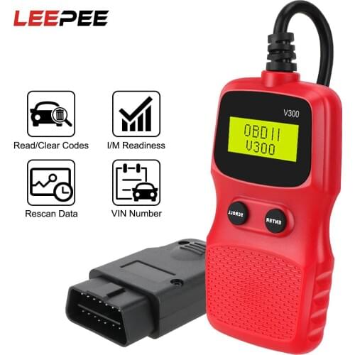 LEEPEE ELM 327 V300 OBD2 Code Reader Hand-held OBD 2 Scanner OBDII Digital Display Car Diagnostic Tool