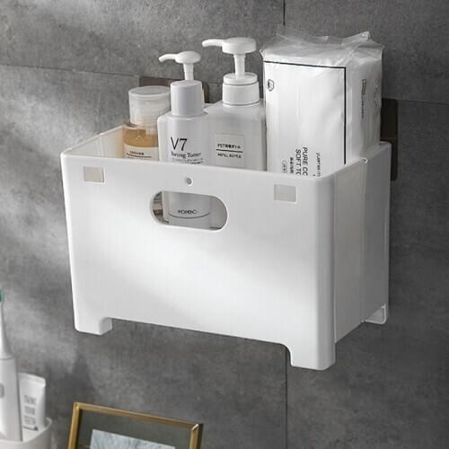 Lot Folding laundry basket household bathroom wall-mounted punch-free plastic dirty clothes storage basket